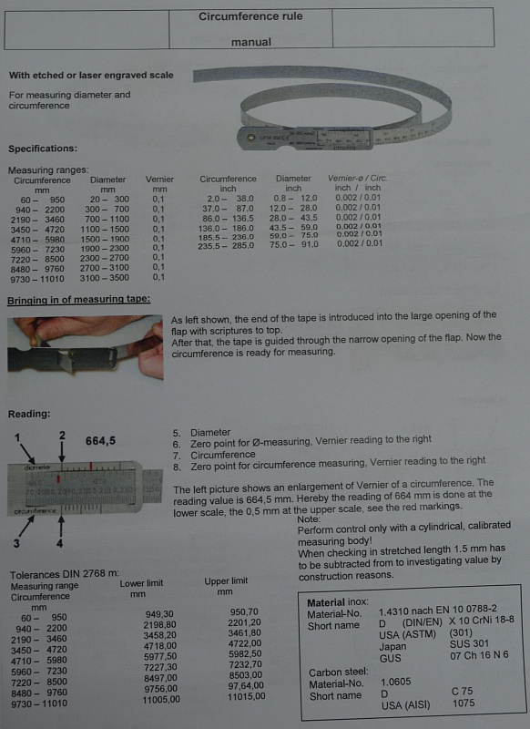 Циркометры ∅ 20-300 / 3100-3500 травлёные деления пружин сталь