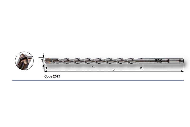 Буры SDS+ 4-X с 4 режущими кромками и 2-кратной спиралью серия 2620 Bohrcraft