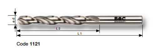 Сверла  ∅ 1,0-16,0 средние HSS средняя 1121 Bohrcraft