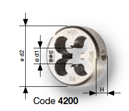 Плашки M1-М52 из HSS Bohrcraft
