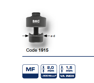 Пробойник ∅ 15,2 - 63,5 отверстий в листовом металле 1915 Bohrcraft