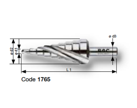Сверла ∅ 4 - 39 HSSE ступенчатые спиральные 1765 Bohrcraft
