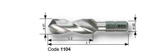 Сверла ∅ 1,0-10,2  6-ти гран хвостовик 1104 Bohrcraft