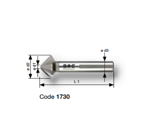 Зенковки Ø 6,3-40,0 90° HSS AL-Cro 1731 Bohrcraft