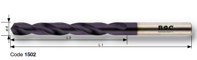 Наборы сверел твердосплавных VHM  TiALN 1502 Bohrcraft