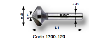 Зенковки Ø 6,3 -25 мм 120° HSS 1700-120 Bohrcraft